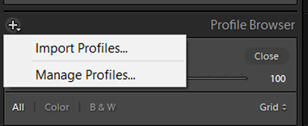 Profile Browser >> Import Profiles