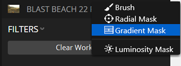 Gradient Mask option in Luminar