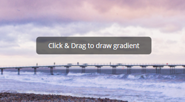 Replacement image with Luminar's "Click & Drag to draw gradient" dialog box overlay