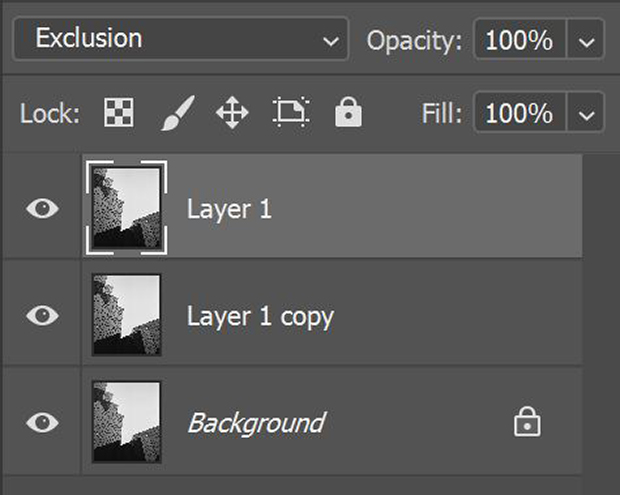 Photoshop sharpened layers in Layers Panel