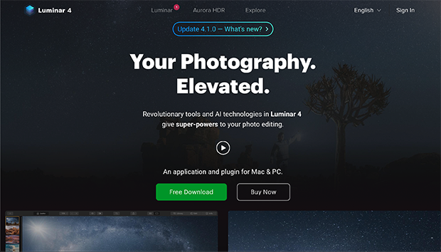 best photo editing apps for Mac Skylum Luminar 4