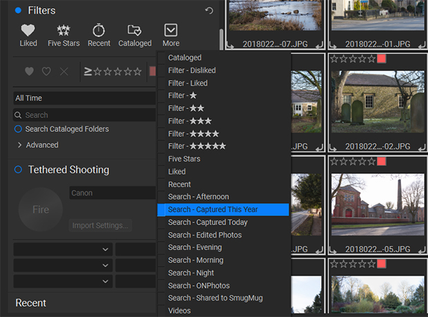 how to organize photos with on1 photo raw filters pane