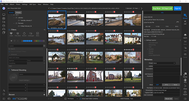 how to organize photos with on1 photo raw grid view