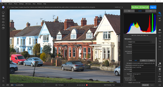 how to organize photos with on1 photo raw detail view