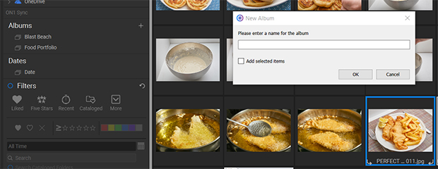 how to organize photos with on1 photo raw create album