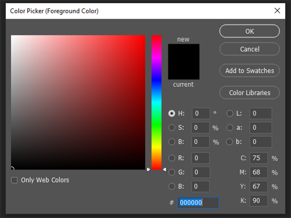 what is the photoshop brush tool color picker