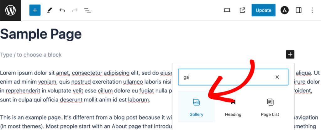 WordPress gallery without plugin