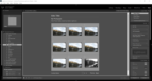 lightroom web galleries