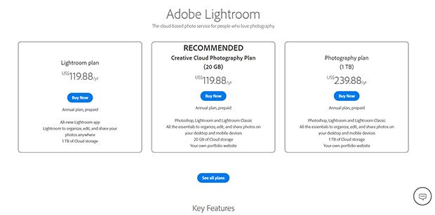 adobe lightroom cost