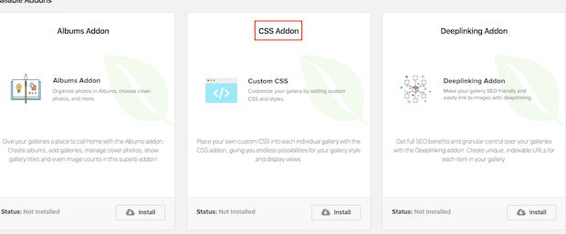 using the css addon to customize envira gallery themes