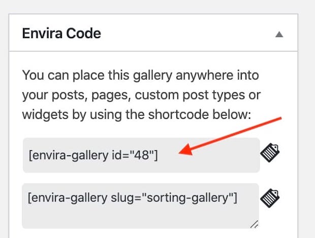 envira gallery shortcode