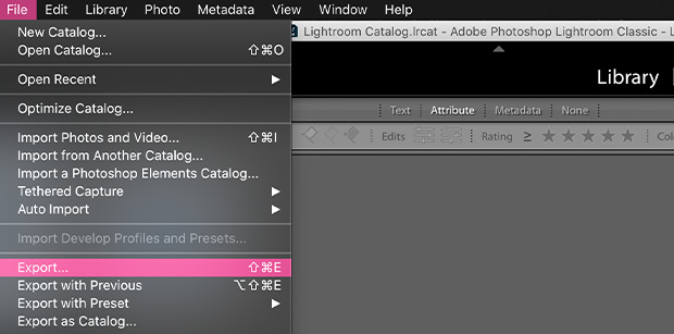 export lightroom classic