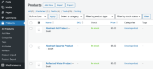 Woo Product Drafts - How to sell photos on wordpress
