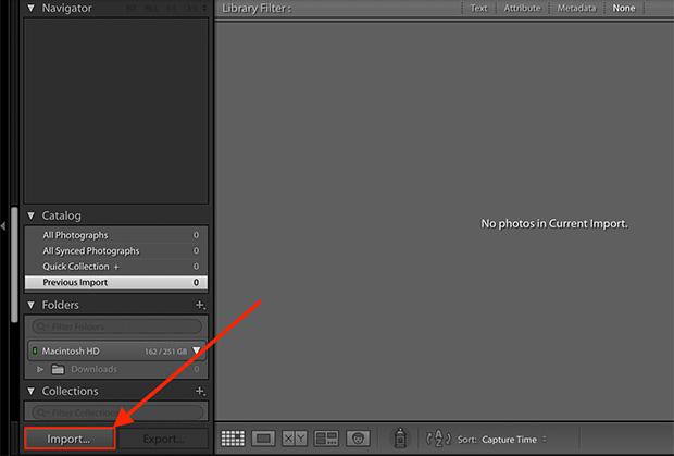 import photos to lightroom