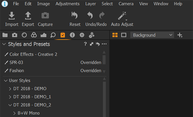 capture one presets vs styles