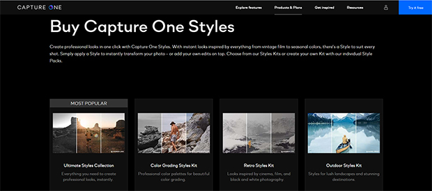 styles or presets for capture one