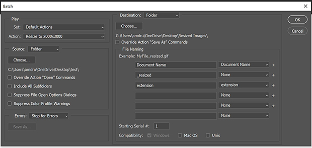 batch automating process menu photoshop 