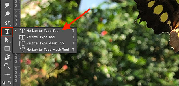 photoshop horizontal type tool