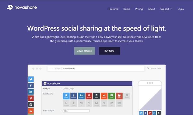 best WordPress social share plugins novashare