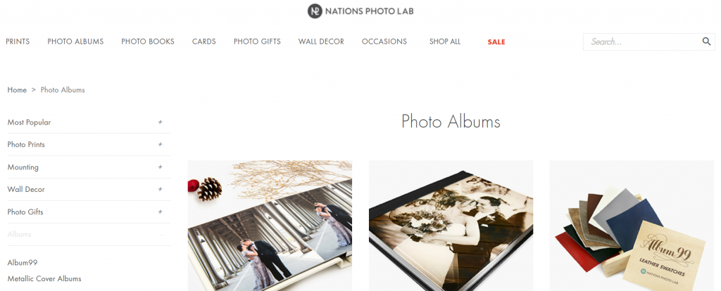 Nations Photo Lab homepage screenshot