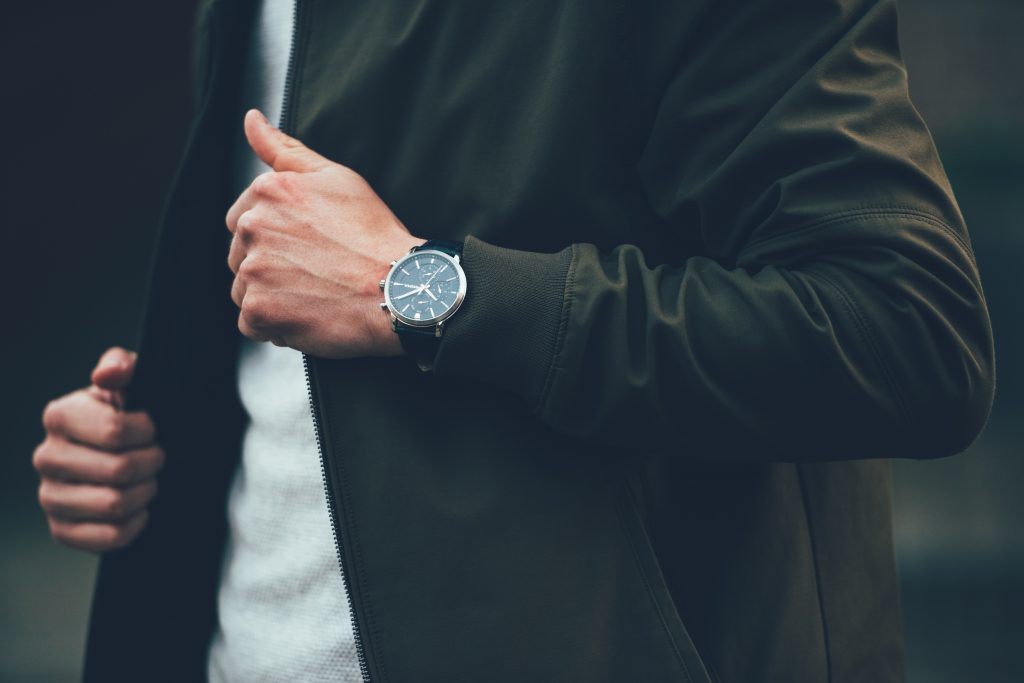 A product shot of a wrist watch