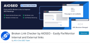 Broken Link Checker by AIOSEO - best SEO plugins for WordPress
