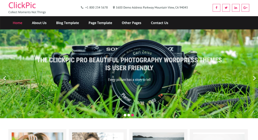 ClickPic - free WordPress theme for photographers