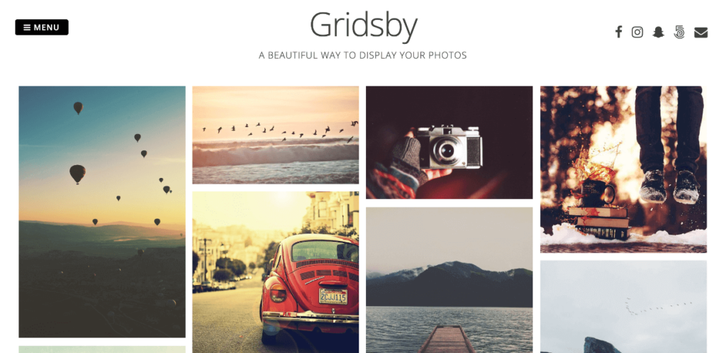 Gridsby - free WordPress photography themes