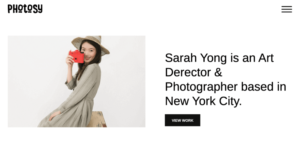 Photosy minimalist WordPress theme for photographers