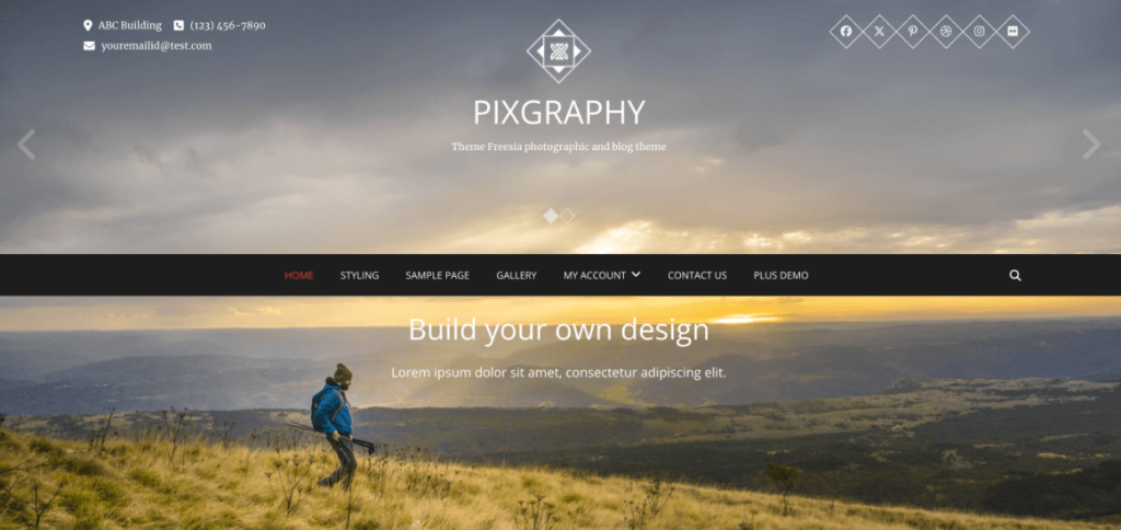 Pixgraphy WordPress theme for photographers