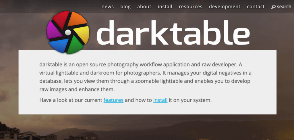 Darktable - free photo editor