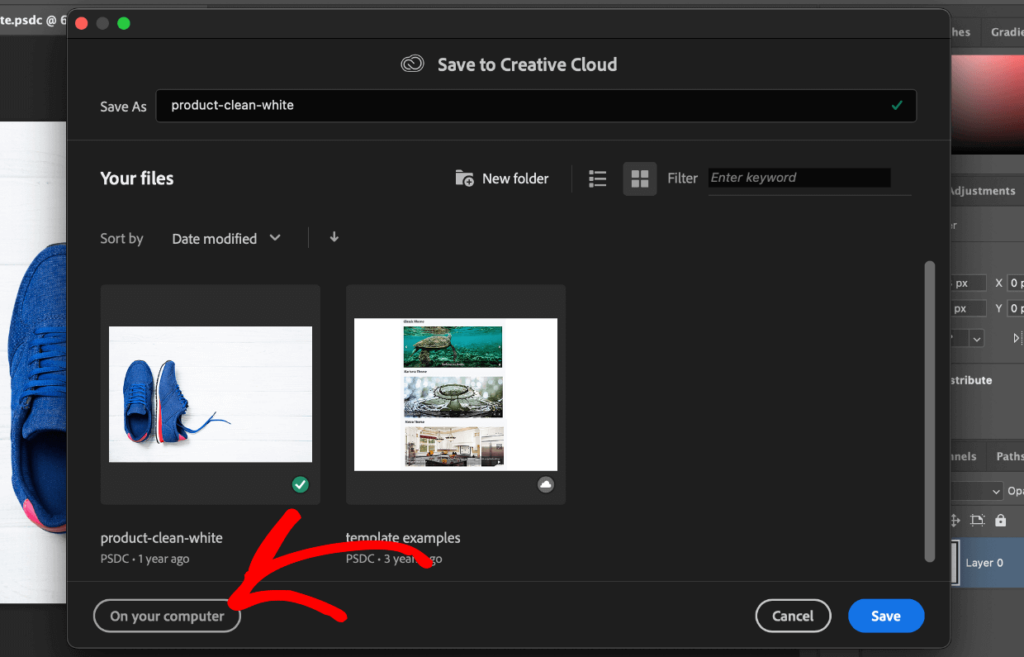 Photoshop - Save - On your computer