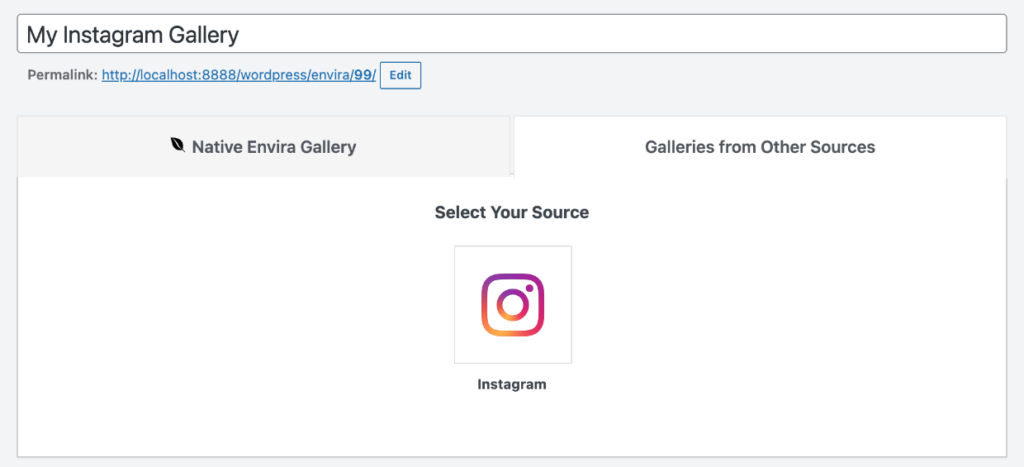 Envira Gallery - WordPress Instagram gallery import
