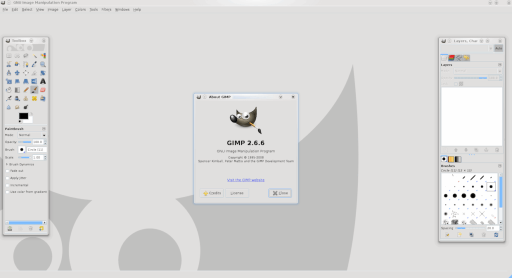 GIMP's default interface