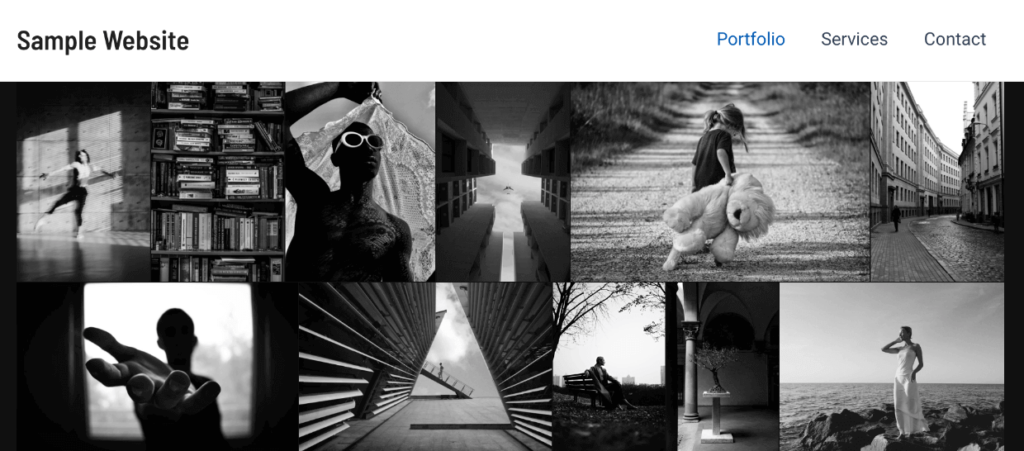 WordPress photography website - portfolio example