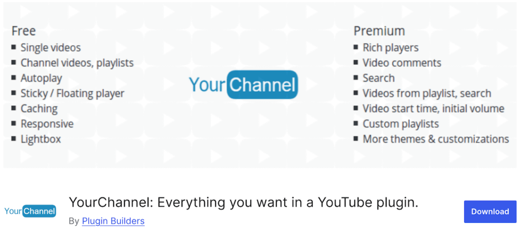 YourChannel - WordPress YouTube plugins