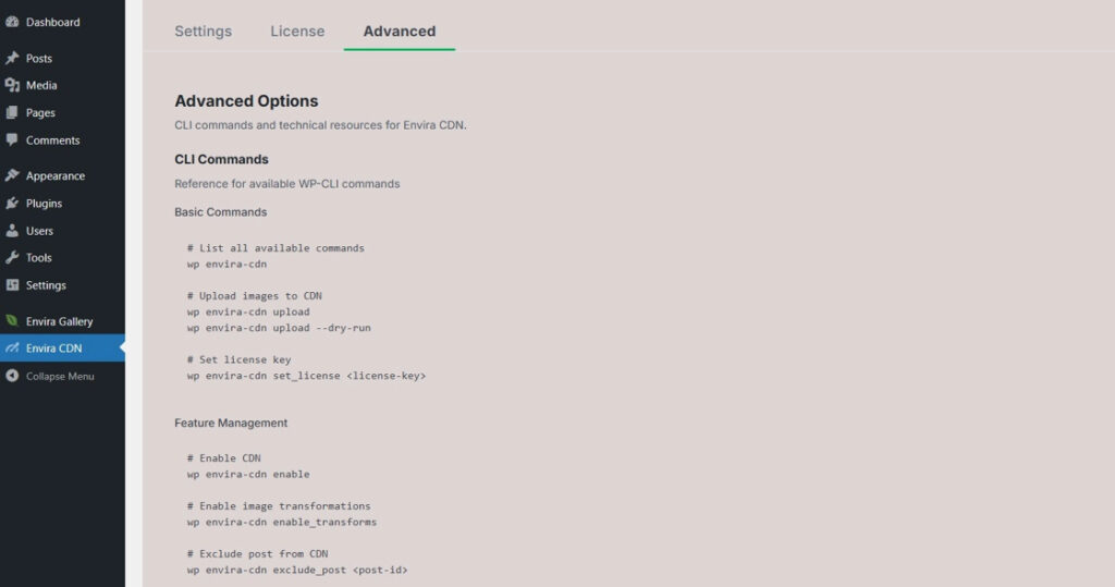 Envira CDN CLI Command