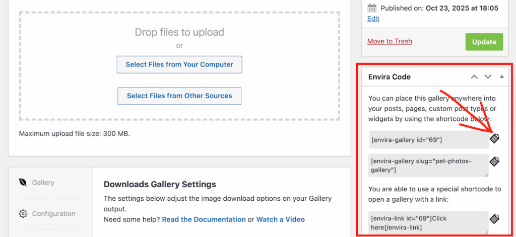 copy-envira-shortcodes - Envira Gallery copying Envira Gallery shortcodes