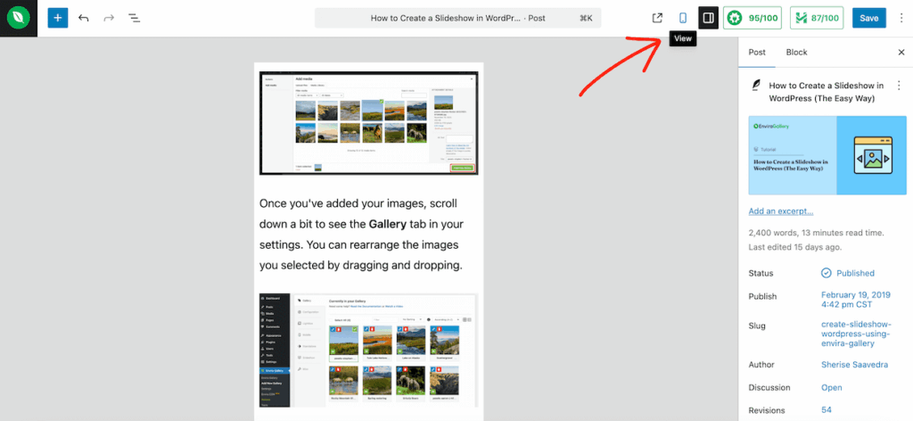 mobile-preview-block-editor - Envira Gallery Mobile preview in the WordPress block editor