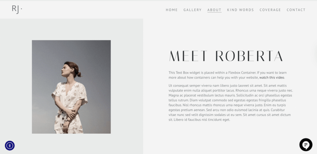 about page - elementor template