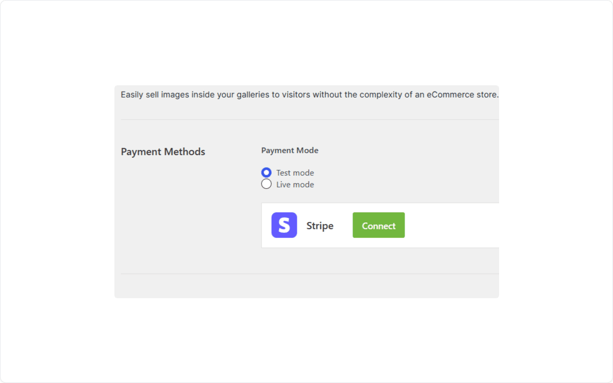 Connecting a Stripe account under Envira Payments settings