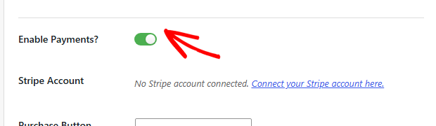 Settings: Enable Payments toggle is ON (green).