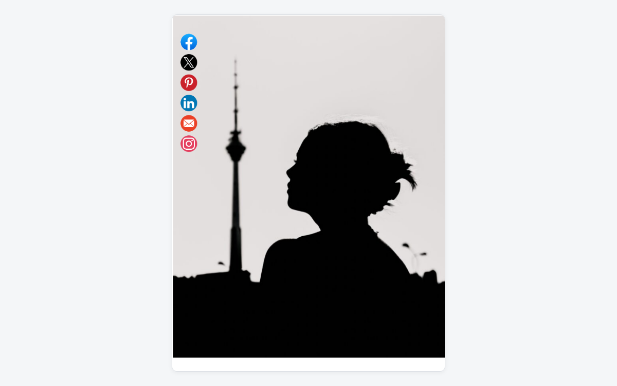 envira-social-instagram-share-button-1200x750-2 - Envira Gallery Instagram share button alongside Facebook, X, Pinterest, LinkedIn and email on an Envira gallery image